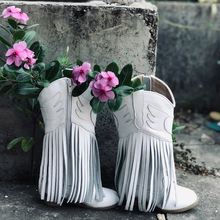 Load image into Gallery viewer, Jolene Fringe Leather Cowgirl Boots - runs narrow, size up!
