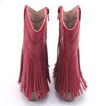 Load image into Gallery viewer, Jolene Fringe Leather Cowgirl Boots - runs narrow, size up!