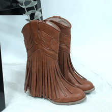 Load image into Gallery viewer, Jolene Fringe Leather Cowgirl Boots - runs narrow, size up! - Three By The Sea Clothing