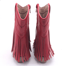Load image into Gallery viewer, Jolene Fringe Leather Cowgirl Boots - runs narrow, size up! - Three By The Sea Clothing