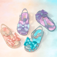 Load image into Gallery viewer, Mermaid tail bow jelly sandals - Three By The Sea Clothing