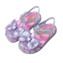 Load image into Gallery viewer, Mermaid tail bow jelly sandals - Three By The Sea Clothing
