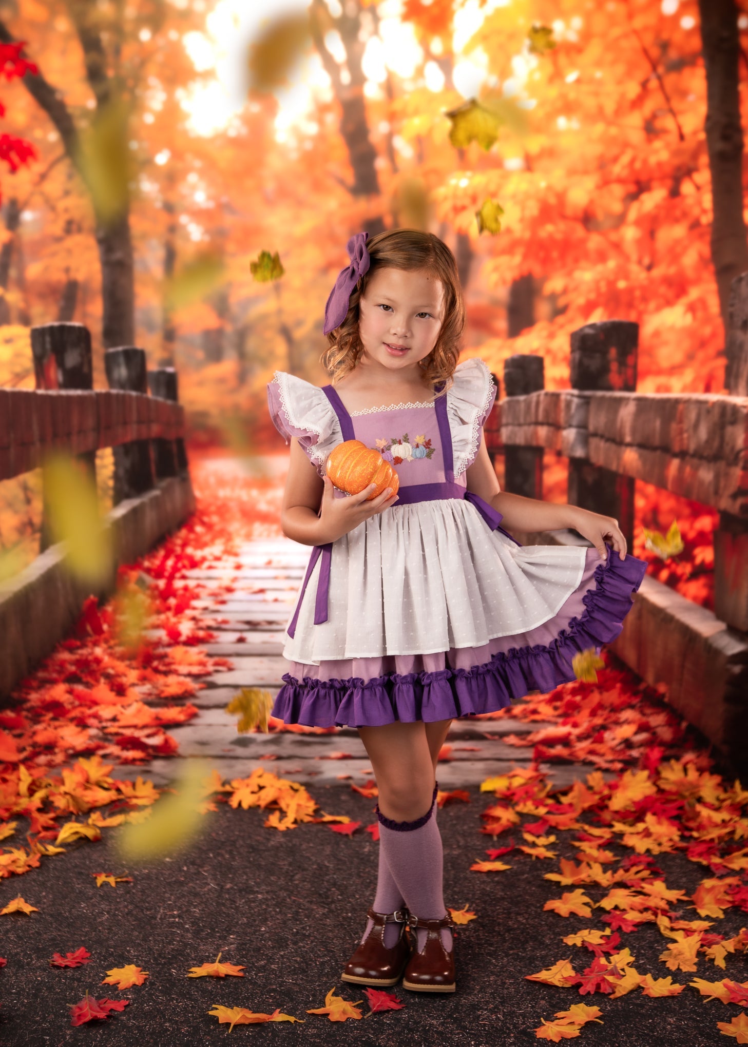 Plumkin Spice Purple Pumpkin Fall Dress – Three by The Sea Clothing 7Y
