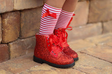 Load image into Gallery viewer, Sparkle squad glitter combat boots - Three By The Sea Clothing