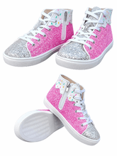 Load image into Gallery viewer, Sprinkle Glitter Hi Top Sneaker pre - order - Three By The Sea Clothing