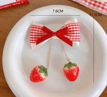 Load image into Gallery viewer, Strawberry Dangle Bow Piggy Set - Three By The Sea Clothing