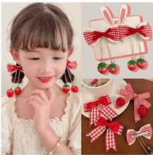 Load image into Gallery viewer, Strawberry Dangle Bow Piggy Set - Three By The Sea Clothing
