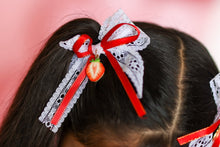 Load image into Gallery viewer, Strawberry Lace Bow Piggy Set - Three By The Sea Clothing