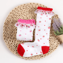 Load image into Gallery viewer, Strawberry Lace Tall Socks - Three By The Sea Clothing