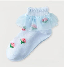 Load image into Gallery viewer, Strawberry Ruffle ankle sock - Three By The Sea Clothing