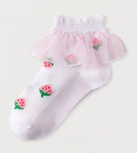 Load image into Gallery viewer, Strawberry Ruffle ankle sock - Three By The Sea Clothing