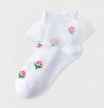 Load image into Gallery viewer, Strawberry Ruffle ankle sock - Three By The Sea Clothing