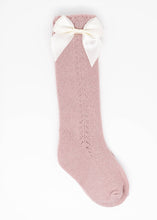 Load image into Gallery viewer, Fall Socks 2023 - Side Crochet (With Satin Bows) - Three By The Sea Clothing
