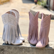 Load image into Gallery viewer, Jolene Fringe Leather Cowgirl Boots - runs narrow, size up!
