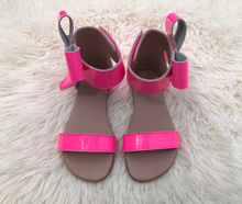 Load image into Gallery viewer, Natalie Patent Leather Bow Sandal
