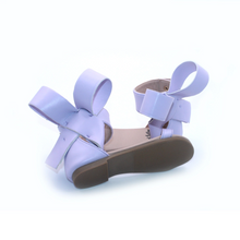 Load image into Gallery viewer, Natalie Bow Sandal Lavender pom pom
