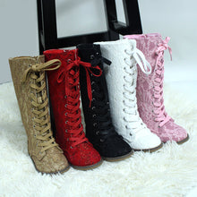Load image into Gallery viewer, Luxe Tall Lace Boots - ready to ship
