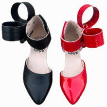 Load image into Gallery viewer, Aubrey Bow Shoes Patent red and black - Three By The Sea Clothing
