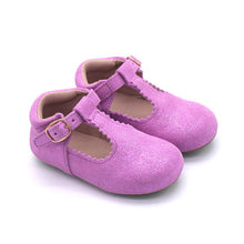 Load image into Gallery viewer, Camille Tbar - Shimmer suede - Three By The Sea Clothing

