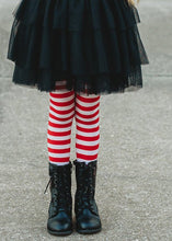 Load image into Gallery viewer, Cats, Hats &amp; Chaos - Red Stripe Tights - Three By The Sea Clothing
