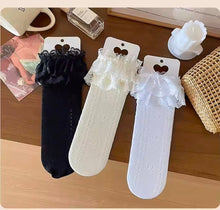 Load image into Gallery viewer, Cherie Amour Heart lace stocking - Three By The Sea Clothing
