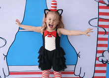 Load image into Gallery viewer, Clever Cat Romper (Cats, Hats &amp; Chaos) - Three By The Sea Clothing
