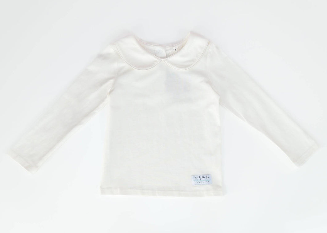 Collared Layering Shirt - Long Sleeve (Soft White) - Three By The Sea Clothing