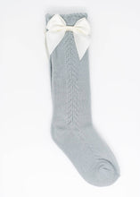 Load image into Gallery viewer, Fall Socks 2023 - Side Crochet (With Satin Bows) - Three By The Sea Clothing
