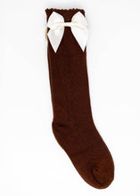Load image into Gallery viewer, Fall Socks 2023 - Side Crochet (With Satin Bows) - Three By The Sea Clothing
