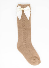 Load image into Gallery viewer, Fall Socks 2023 - Side Crochet (With Satin Bows) - Three By The Sea Clothing
