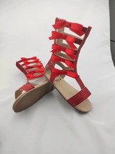 Load image into Gallery viewer, JoJo Bow Glitter Gladiators - Three By The Sea Clothing

