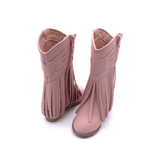 Load image into Gallery viewer, Jolene Fringe Leather Cowgirl Boots - runs narrow, size up! - Three By The Sea Clothing
