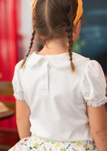 Load image into Gallery viewer, Lace Collared Layering Shirt - Short Sleeve (Bright White) - Three By The Sea Clothing

