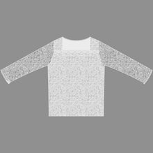 Load image into Gallery viewer, Lace Square Neck Shirts - White - Three By The Sea Clothing

