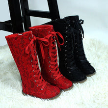 Load image into Gallery viewer, Luxe Lace Tall Boots pre - order - Three By The Sea Clothing
