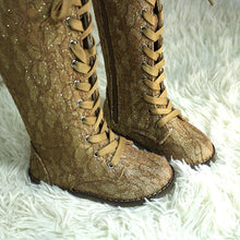 Load image into Gallery viewer, Luxe Lace Tall Boots pre - order - Three By The Sea Clothing
