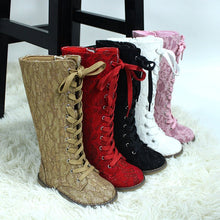 Load image into Gallery viewer, Luxe Lace Tall Boots pre - order - Three By The Sea Clothing
