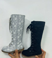 Load image into Gallery viewer, Luxe Lace Tall Boots pre - order - Three By The Sea Clothing
