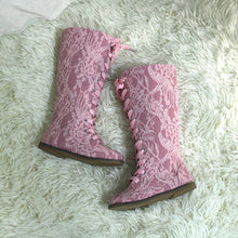 Load image into Gallery viewer, Luxe Lace Tall Boots pre - order - Three By The Sea Clothing
