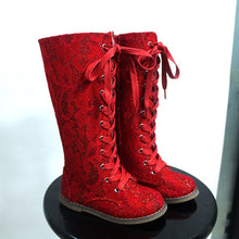 Load image into Gallery viewer, Luxe Lace Tall Boots pre - order - Three By The Sea Clothing
