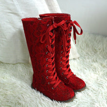 Load image into Gallery viewer, Luxe Lace Tall Boots pre - order - Three By The Sea Clothing

