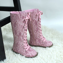 Load image into Gallery viewer, Luxe Lace Tall Boots pre - order - Three By The Sea Clothing
