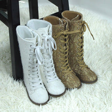Load image into Gallery viewer, Luxe Lace Tall Boots pre - order - Three By The Sea Clothing
