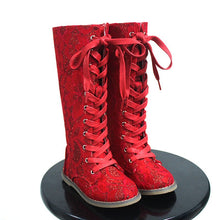 Load image into Gallery viewer, Luxe Lace Tall Boots pre - order - Three By The Sea Clothing
