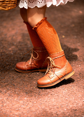 Maple lace scalloped boots - Three By The Sea Clothing