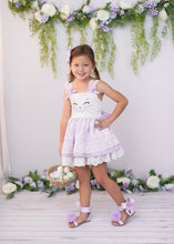 Load image into Gallery viewer, Natalie Bow Sandal Lavender pom pom
