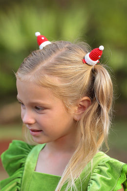 Santa hat crochet clips - Three By The Sea Clothing
