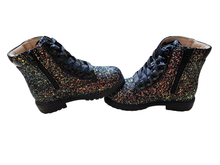 Load image into Gallery viewer, Sparkle squad glitter combat boots - Three By The Sea Clothing

