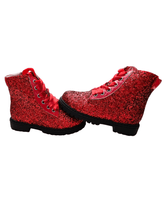 Load image into Gallery viewer, Sparkle squad glitter combat boots - Three By The Sea Clothing
