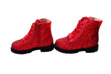 Load image into Gallery viewer, Sparkle squad glitter combat boots - Three By The Sea Clothing

